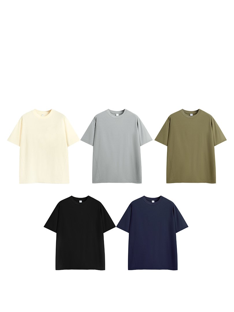 100% cotton vs cotton blend t-shirts in multiple solid colors